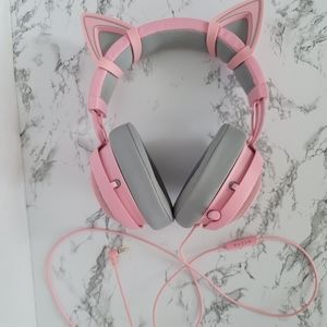 Pink Razer Kraken Gaming Headset w/ Kitty Ears